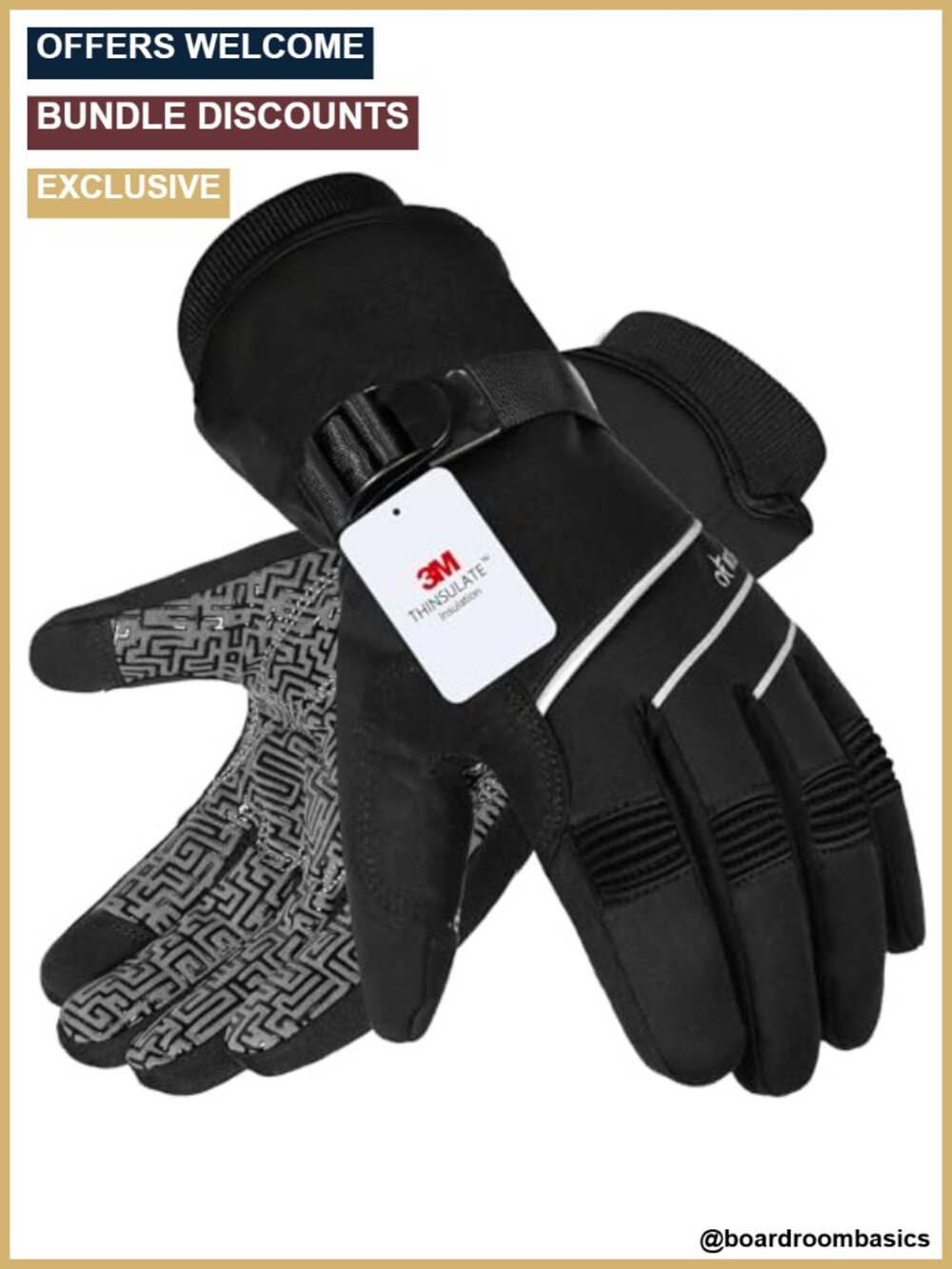 Thermal Winter Gloves with 3M Thinsulate - Touchscreen, Waterproof, Windproof